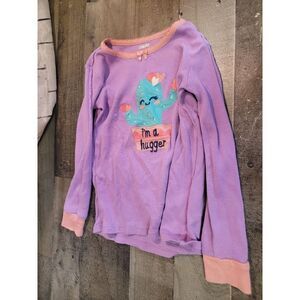 Gymboree youth 5 purple long sleeve‎ Cactus I am a hugger heart shirt